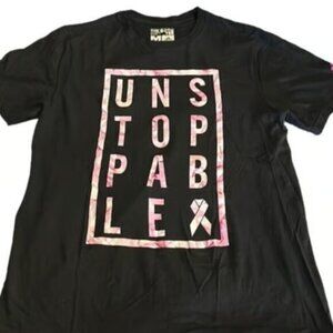 The Go To Tee Black Adidas Graphic Shirt Cancer Unstoppable Size Med EUC #M-044